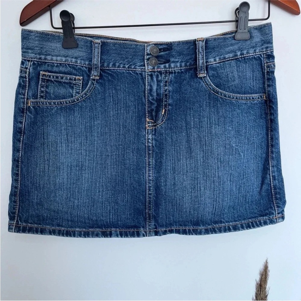 Old Navy Y2K Dark Blue Denim Mini Skirt Size 4